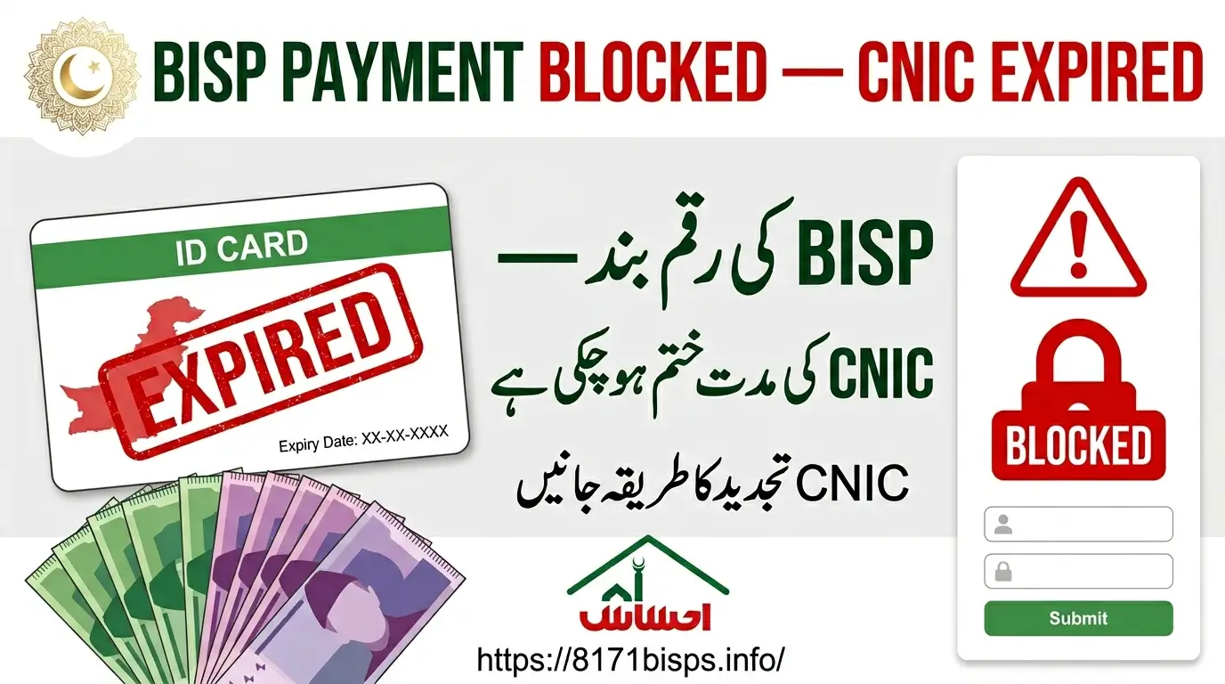BISP payment blocked cnic expired